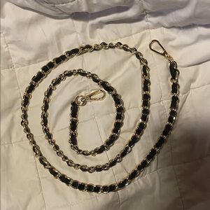 Elegant Black and Gold Chain Strap